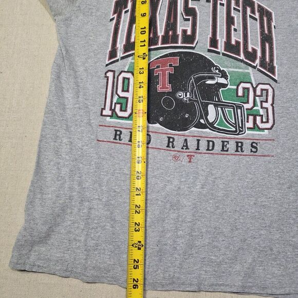 47 vintage tubular Texas Tech Red Raiders Football Tee Shirt Size Medium Flawed - Picture 8 of 8